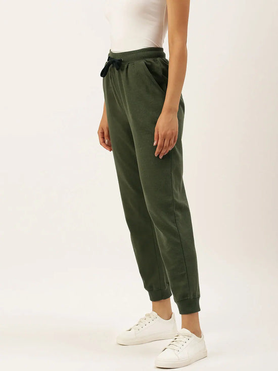 Women Green Straight Fit Track Pant