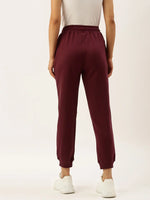 Women Maroon Straight Essential Track Pants