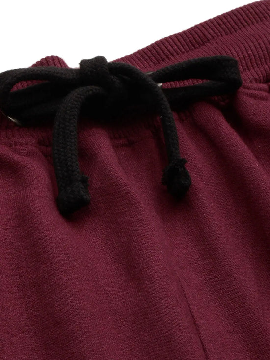 Women Maroon Straight Essential Track Pants