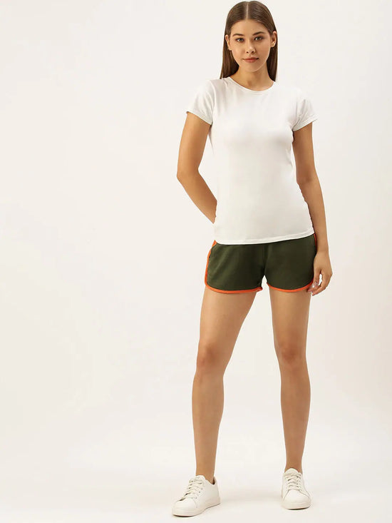 Women Green Lounge Essential Shorts