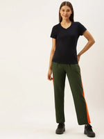 Women Green Solid Essential Track Pants