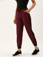 Women Dark Maroon Active Essential Track Pants