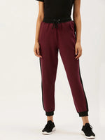 Women Dark Maroon Active Essential Track Pants