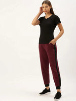 Women Dark Maroon Active Essential Track Pants