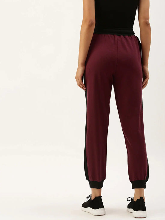 Women Dark Maroon Active Essential Track Pants