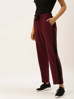 Women Maroon Active Essential Track Pants