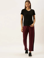 Women Maroon Active Essential Track Pants