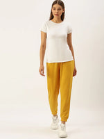 Women Yellow Straight Essential Track Pants