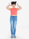 Naughty Ninos Girls Floral Embroidered Denim Jeggings