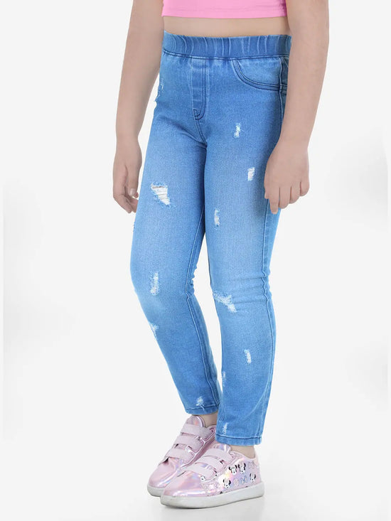 Naughty Ninos Girls Washed Denim Jeggings