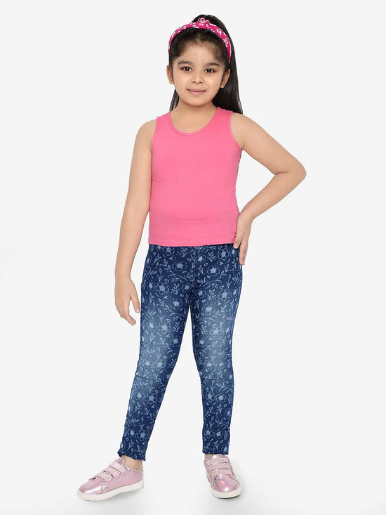 Naughty Ninos Printed Denim Solid Washed Jeggings