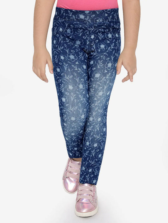 Naughty Ninos Printed Denim Solid Washed Jeggings