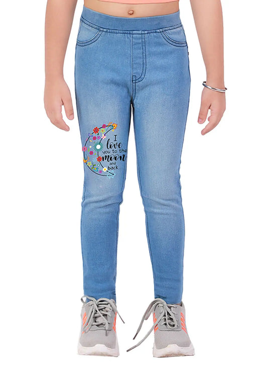 Naughty Ninos Girls Printed Low Washed Jeggings