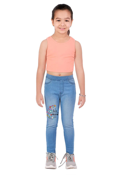 Naughty Ninos Girls Printed Low Washed Jeggings