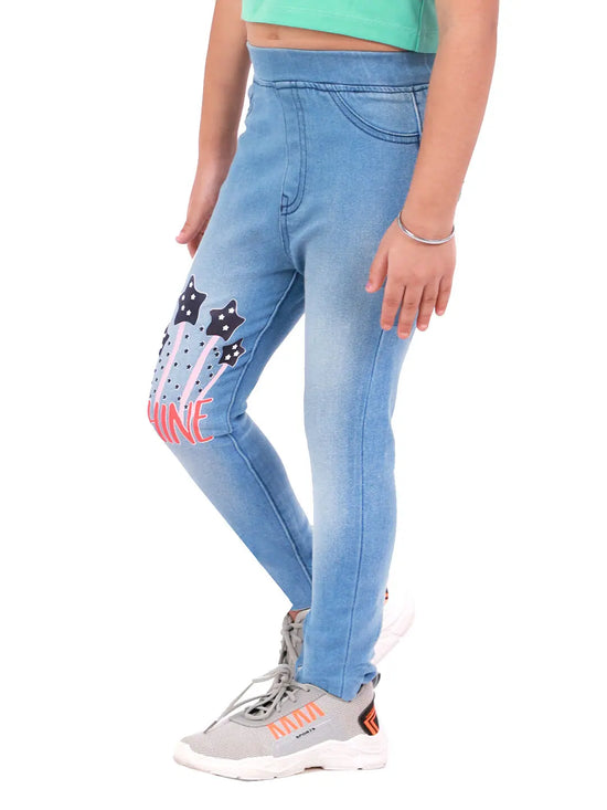 Naughty Ninos Girls Lucky Denim Washed Jeggings