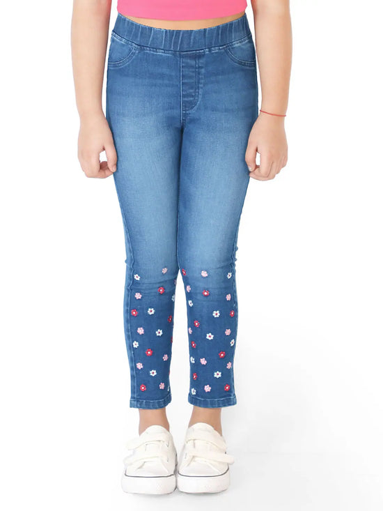 Naughty Ninos Embroidered Denim Washed Jeggings