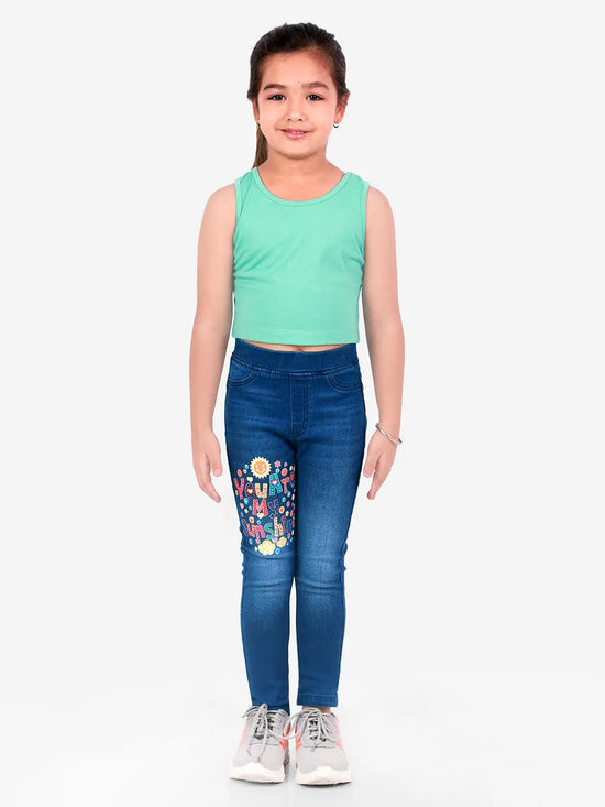 Naughty Ninos Girls Le Printed Washed Jeggings