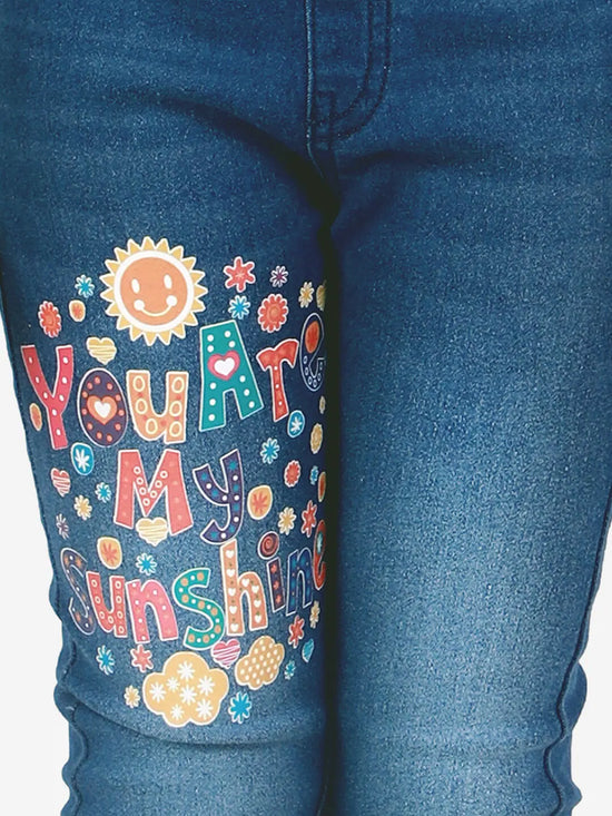 Naughty Ninos Girls Le Printed Washed Jeggings