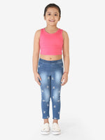 Naughty Ninos Girls Denim Lit Washed Jeggings