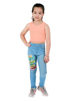 Naughty Ninos Girls Bright Printed Washed Jeggings