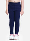 Naughty Ninos Girls Navy Blue Solid Jeggings