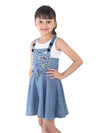 Naughty Ninos Girls Denim Embroidered Pinafore Dress