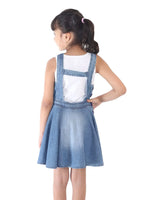 Naughty Ninos Girls Denim Embroidered Pinafore Dress