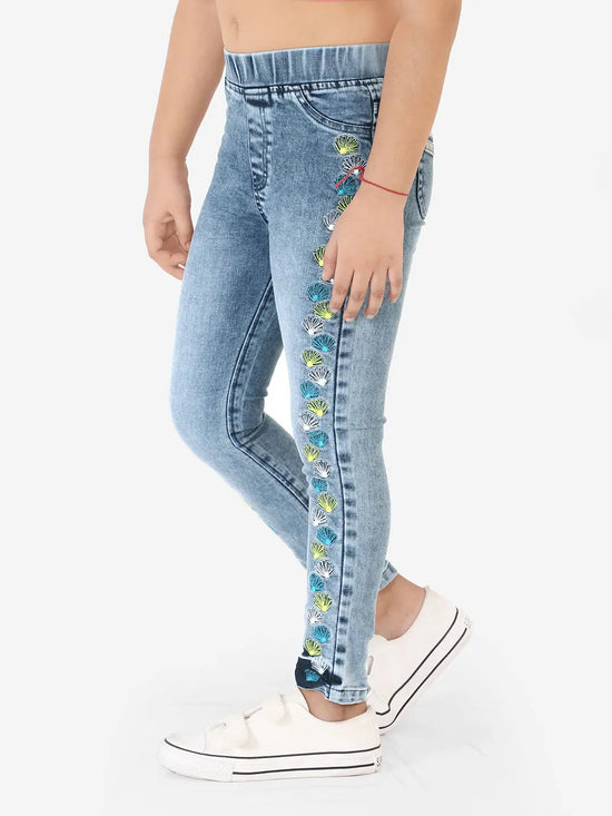 Naughty Ninos Embroidered Best Denim Washed Jeggings