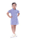 Naughty Ninos Girls Blue & White Checked Shirt Dress