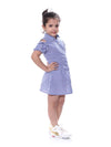 Naughty Ninos Girls Blue & White Checked Shirt Dress