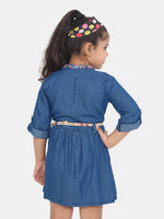 Naughty Ninos Girls Denim Embroidered Shirt Dress