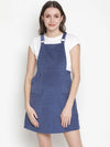 Thrill Soild Blue Corduroy Regular Women Dress