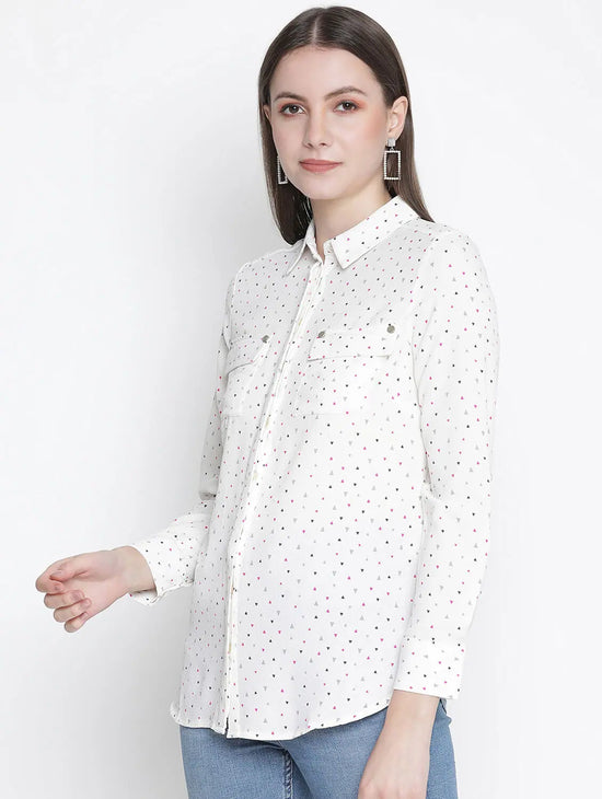 Fanciful Dot Printed Regular Women Shirt