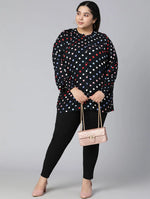 Ablaze Polka Dot Plus Size Women Casual Top