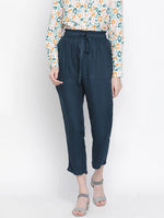 Inky Blue Elasticated Women Pants