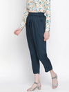 Inky Blue Elasticated Women Pants