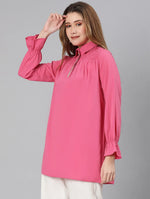 Newlive Pink Smocking Women Top