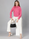 Newlive Pink Smocking Women Top