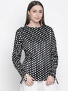 Tips Of Polka Black Color Women Top