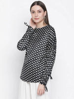 Tips Of Polka Black Color Women Top