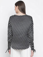 Tips Of Polka Black Color Women Top