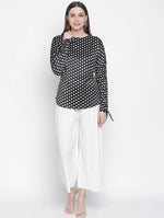 Tips Of Polka Black Color Women Top