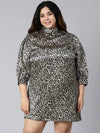 Dusky Animal Print Women Plus Size Dress