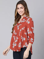 Raina Rust Floral Print Women Top