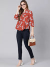 Raina Rust Floral Print Women Top