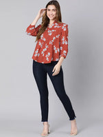 Raina Rust Floral Print Women Top