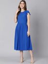 Season Solid Blue Women Dress