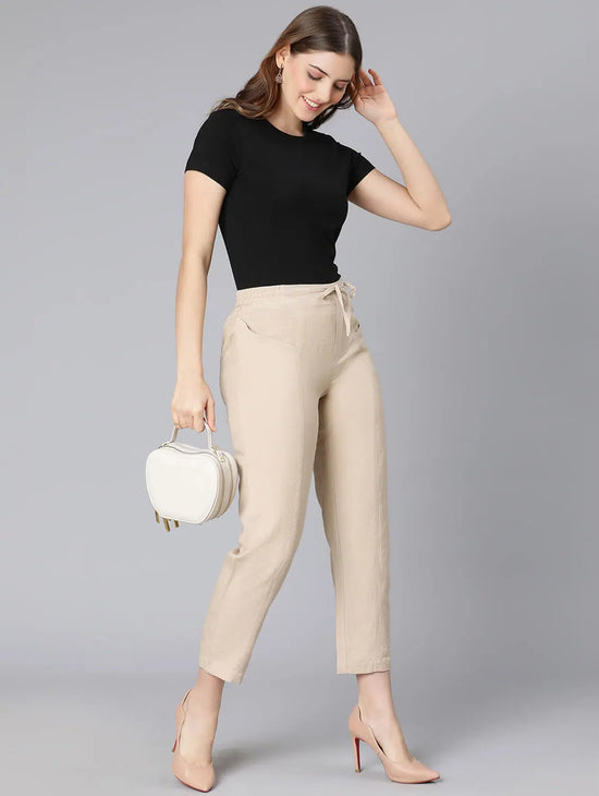 Swiss And Sass Linen Blend Meld Women Tie-Knot Pant