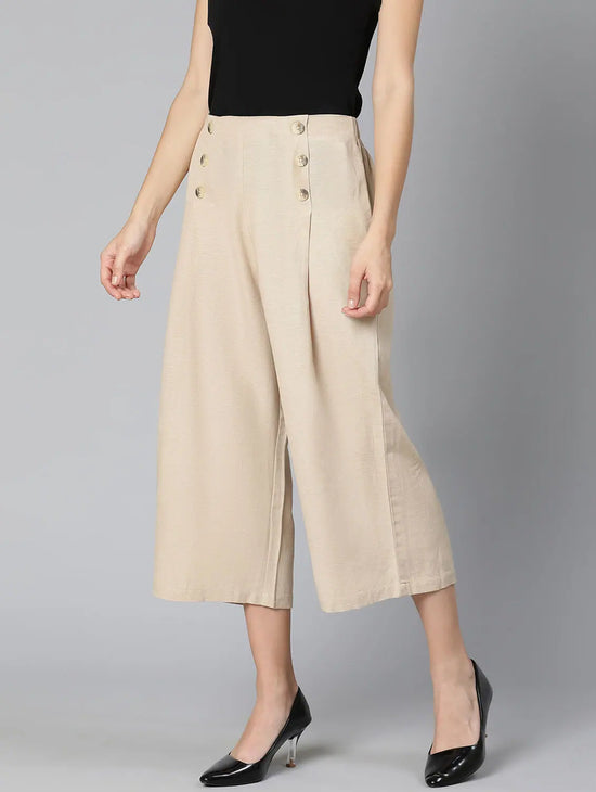 Superstar Linen Blend Design Women Culottes