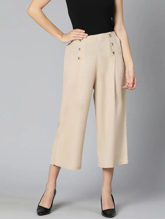 Superstar Linen Blend Design Women Culottes